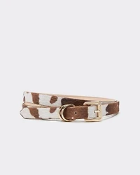 Ceinture étroite en fausse peau de vache