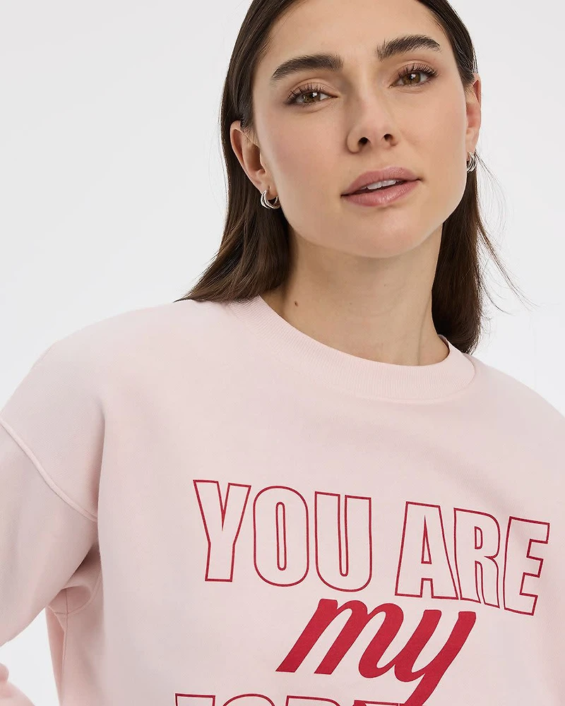 Pull en molleton à manches longues et col rond