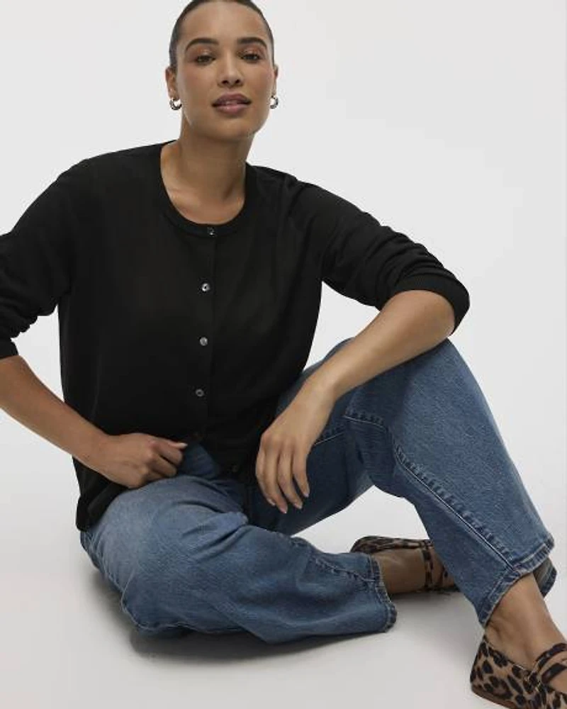 Crew-Neck Cardigan