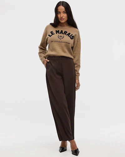Pantalon taille mi-haute à jambe ballon