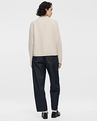 Long-Sleeve Mock-Neck Loose Pullover