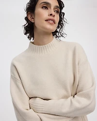 Long-Sleeve Mock-Neck Loose Pullover