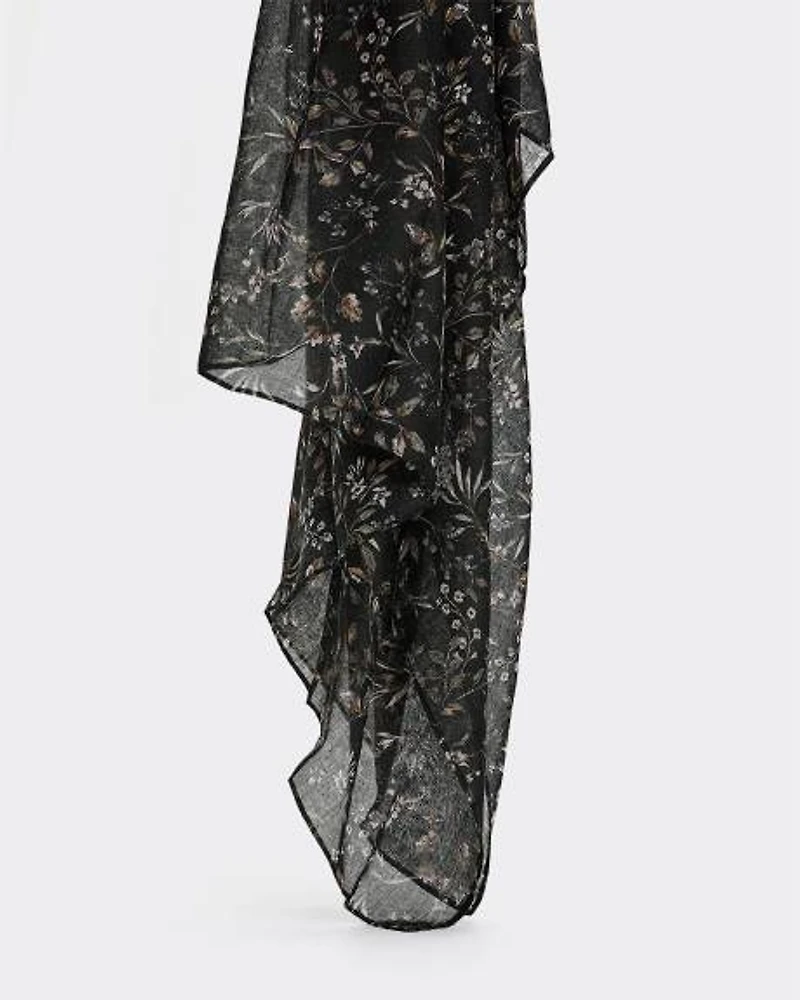 Square Scarf with Floral Print
