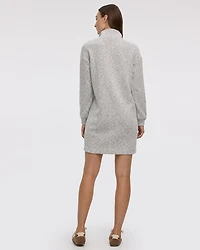 Long-Sleeve Mini Dress with Half-Zip Mock Neckline