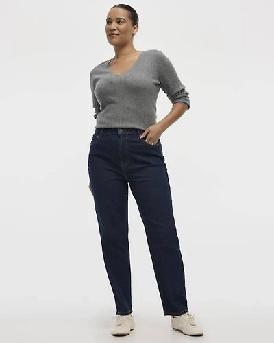 Tapered-Leg High-Rise Jean