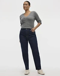 Tapered-Leg High-Rise Jean