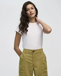 Ribbed Fitted Crew Neck T-Shirt
