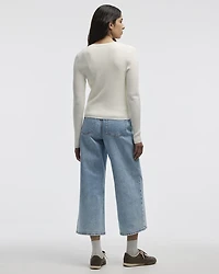 Cardigan côtelé boutonné à manches longues