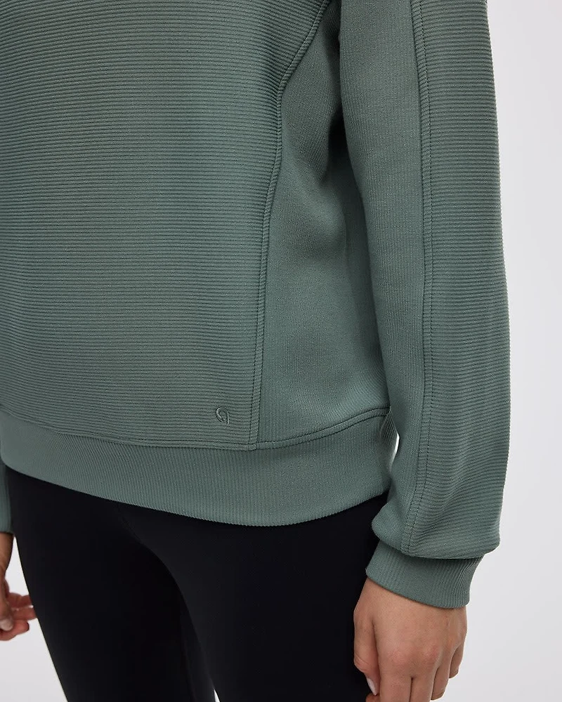 Pull à manches longues col montant demi-zip