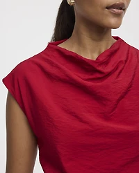 Robe courte à manches très courtes et col montant