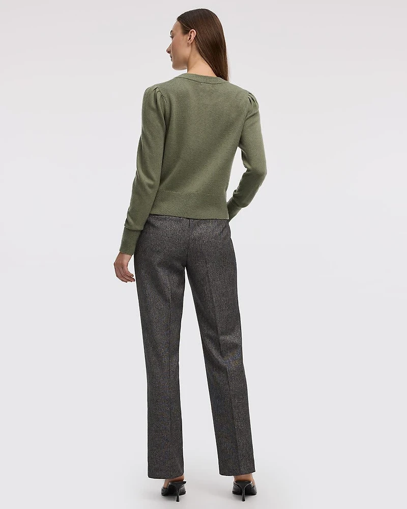 Cardigan à col rond en mélange de cachemire