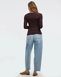 Long-Sleeve Boat-Neck Top