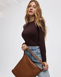 Long-Sleeve Boat-Neck Top