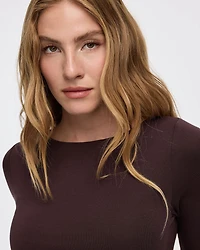 Long-Sleeve Boat-Neck Top