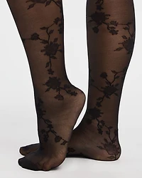 Collants avec roses en dentelle