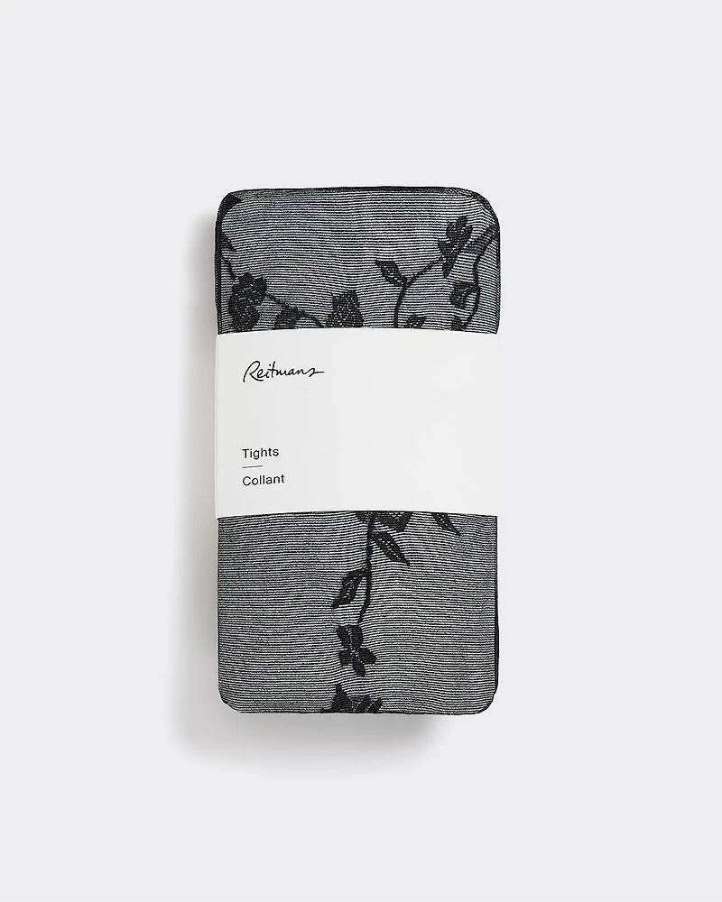 Collants avec roses en dentelle