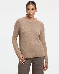 Long-Sleeve Crew-Neck Fluffy-Knit Sweater
