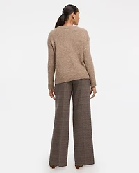 Long-Sleeve Crew-Neck Fluffy-Knit Sweater