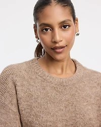 Long-Sleeve Crew-Neck Fluffy-Knit Sweater