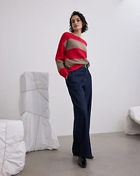 Long-Sleeve Boat-Neck Sweater