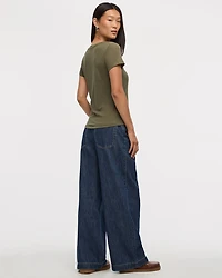 V-Neck Ribbed T-Shirt