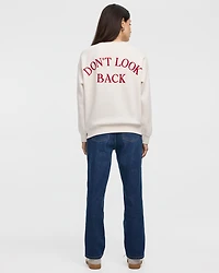 Long-Sleeve Crew-Neck Fleece Sweatshirt with Quotes