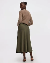 Satin A-Line Midi Skirt