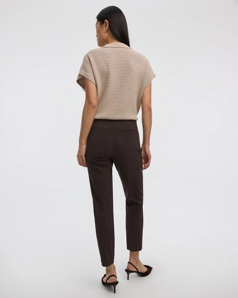 Pantalon cheville à taille haute et jambe étroite
