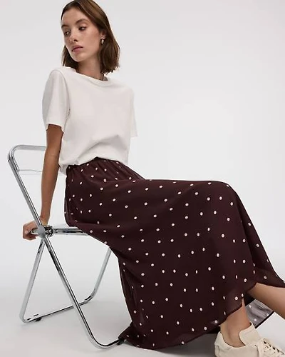 Jupe midi en mousseline plissée