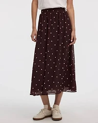 Jupe midi en mousseline plissée