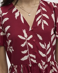 Short-Sleeve V-Neck Dress