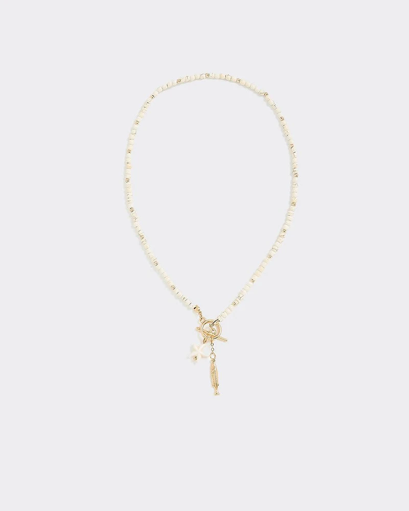 Short Necklace with Fish Charms