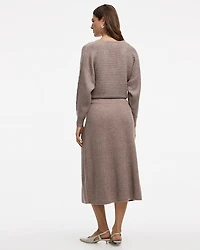Jupe midi en tricot côtelé A silhouette