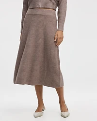Jupe midi en tricot côtelé A silhouette