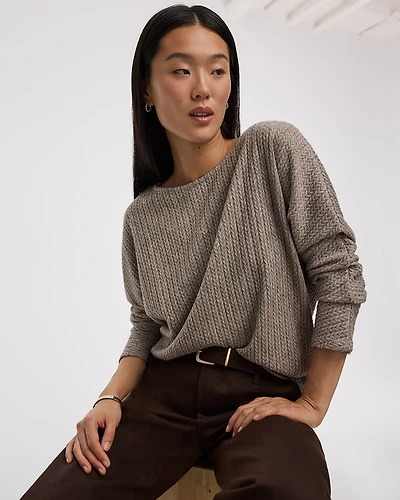 Long-Sleeve Boat-Neck Top