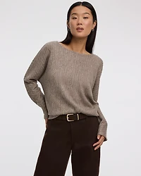 Long-Sleeve Boat-Neck Top