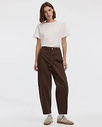 Pantalon taille haute à jambe ballon