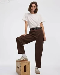 Pantalon taille haute à jambe ballon