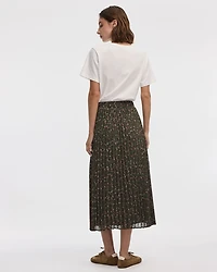 Pleated Chiffon Midi Skirt