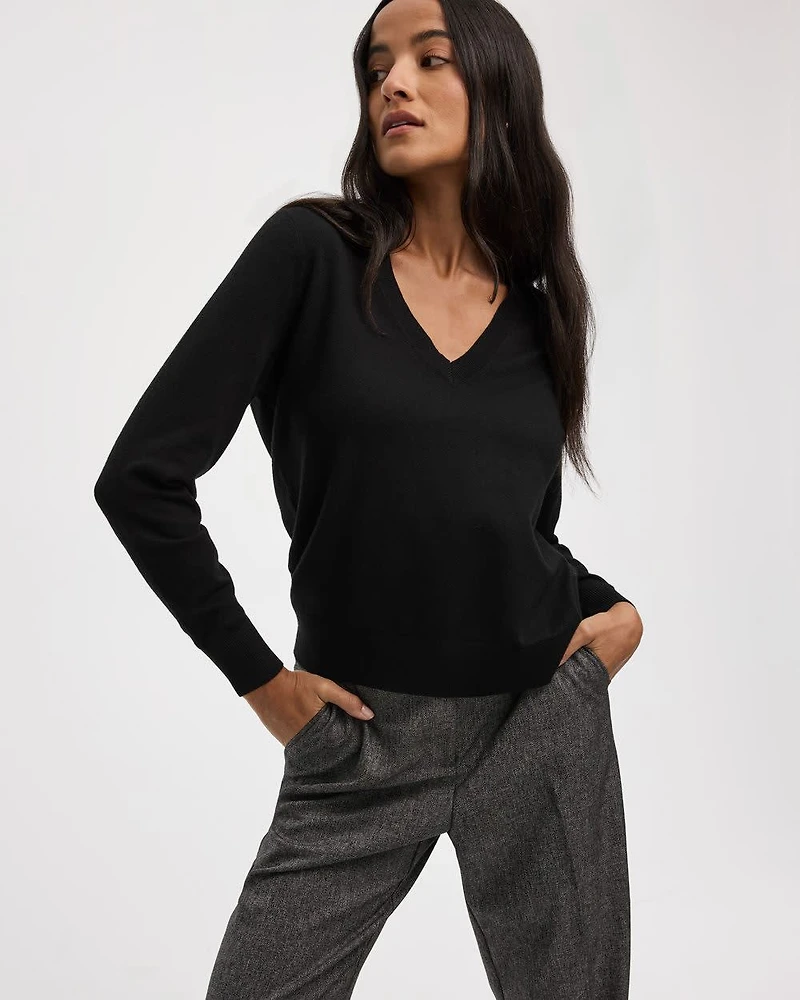 Long-Sleeve V-Neck Pullover