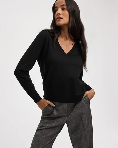 Long-Sleeve V-Neck Pullover