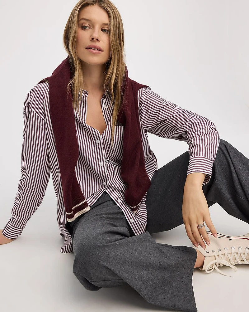 Chemise rayée à manches longues