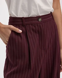 Pantalon à jambe large et taille mi-haute