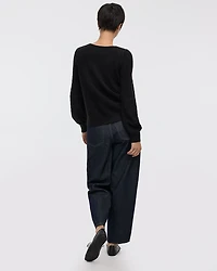 Long-Balloon-Sleeve V-Neck PlushSoft Sweater