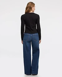 Long-Sleeve Crew-Neck Cardigan