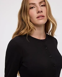 Long-Sleeve Crew-Neck Cardigan