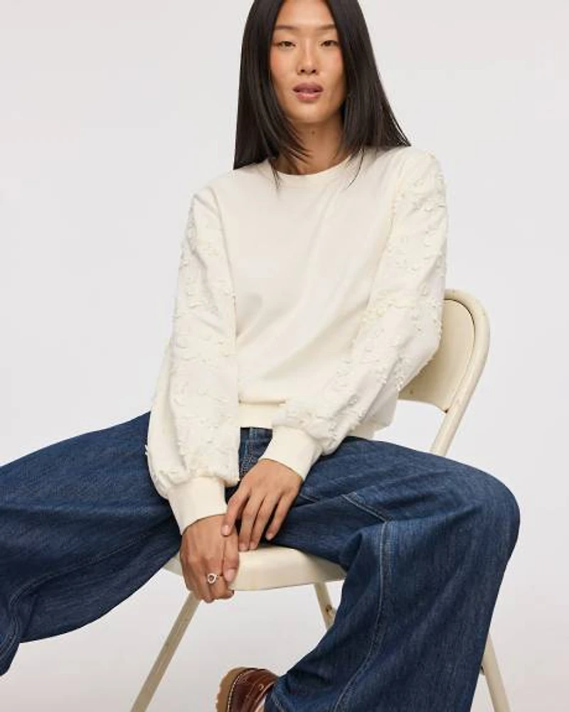 Pull en French Terry à manches longues