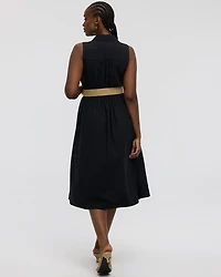 Sleeveless Midi Shirt Dress