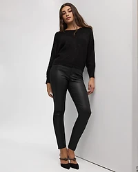 Skinny-Leg High-Rise Coated Jeans