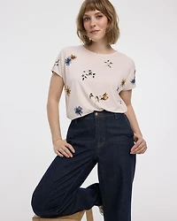 T-shirt à manches courtes dolman et col bateau